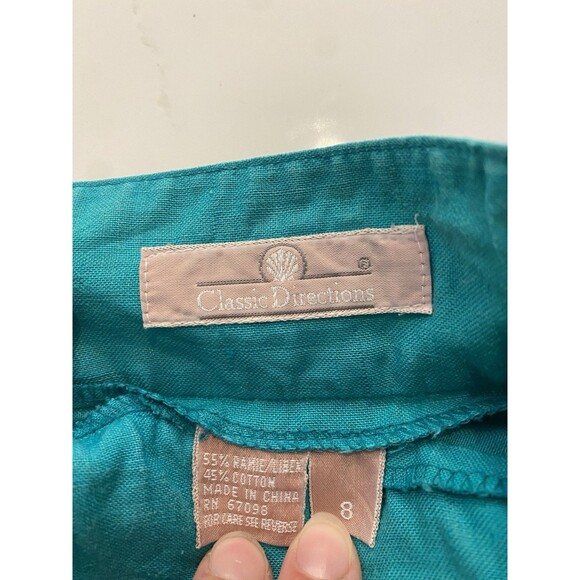 Vintage 80’s Classic Directions Green Linen & Cotten High Rise Boho Skirt Sz 8 - Picture 4 of 5